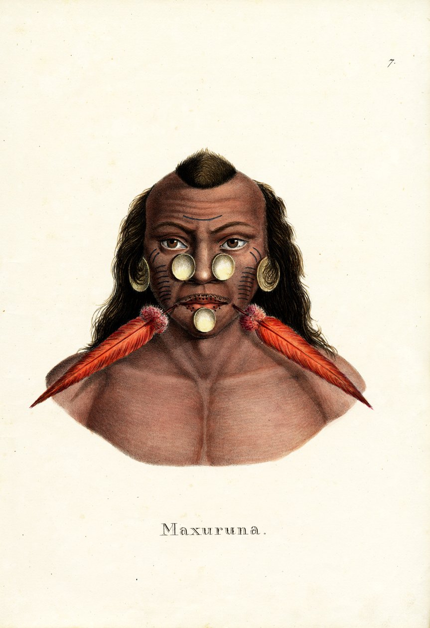 Perun intiaani, 1824 tekijältä Karl Joseph Brodtmann