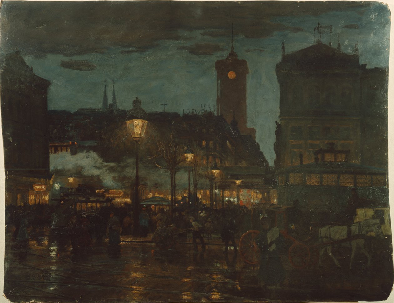 Aleksanterin aukio, Berliini, yöllä 1895 tekijältä Karl Langhammer