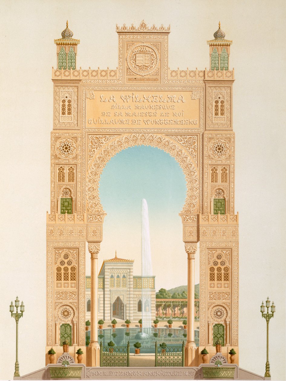 Suunnittelu Wilhelman sisäänkäyntiporteille, 1837 tekijältä Karl Ludwig Wilhelm Zanth
