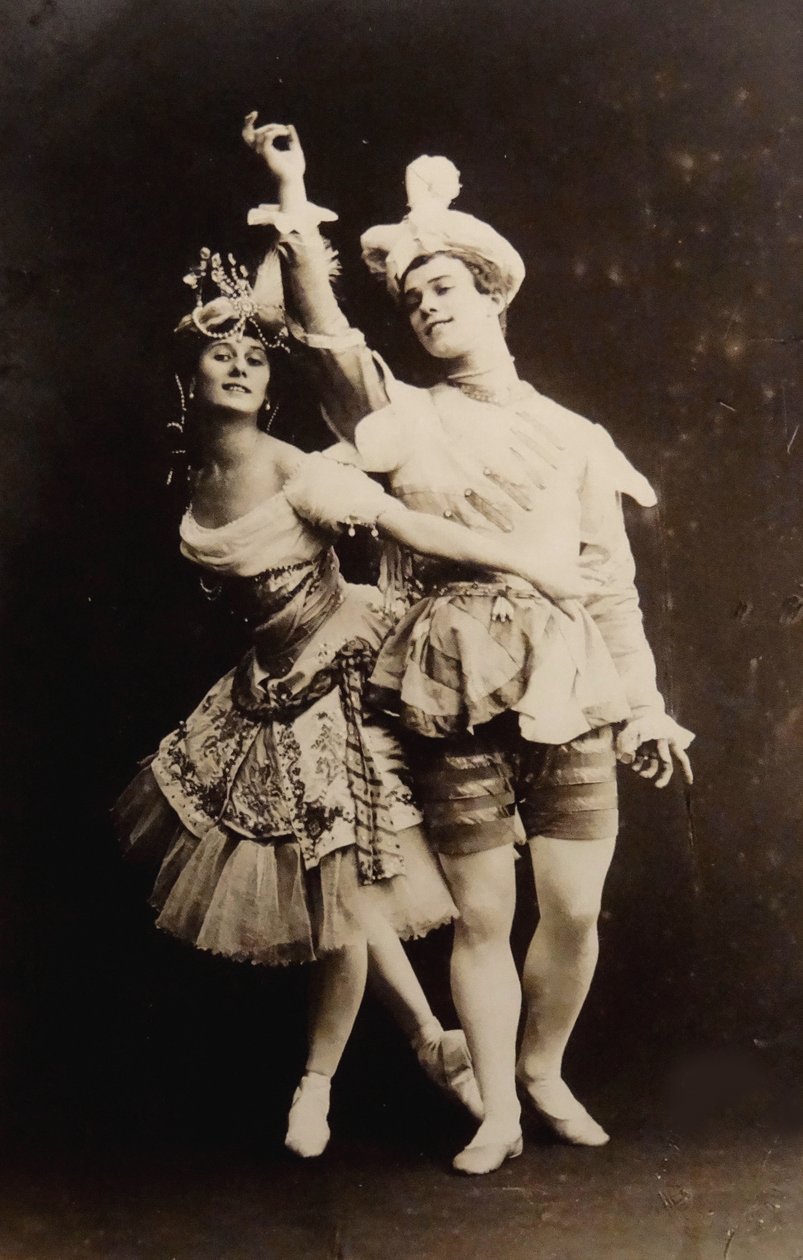 Anna Pavlova ja Vaslav Nijinsky Nikolai Tcherepninin baletissa Le Pavillon dArmide, 1907 tekijältä Karl August Fischer
