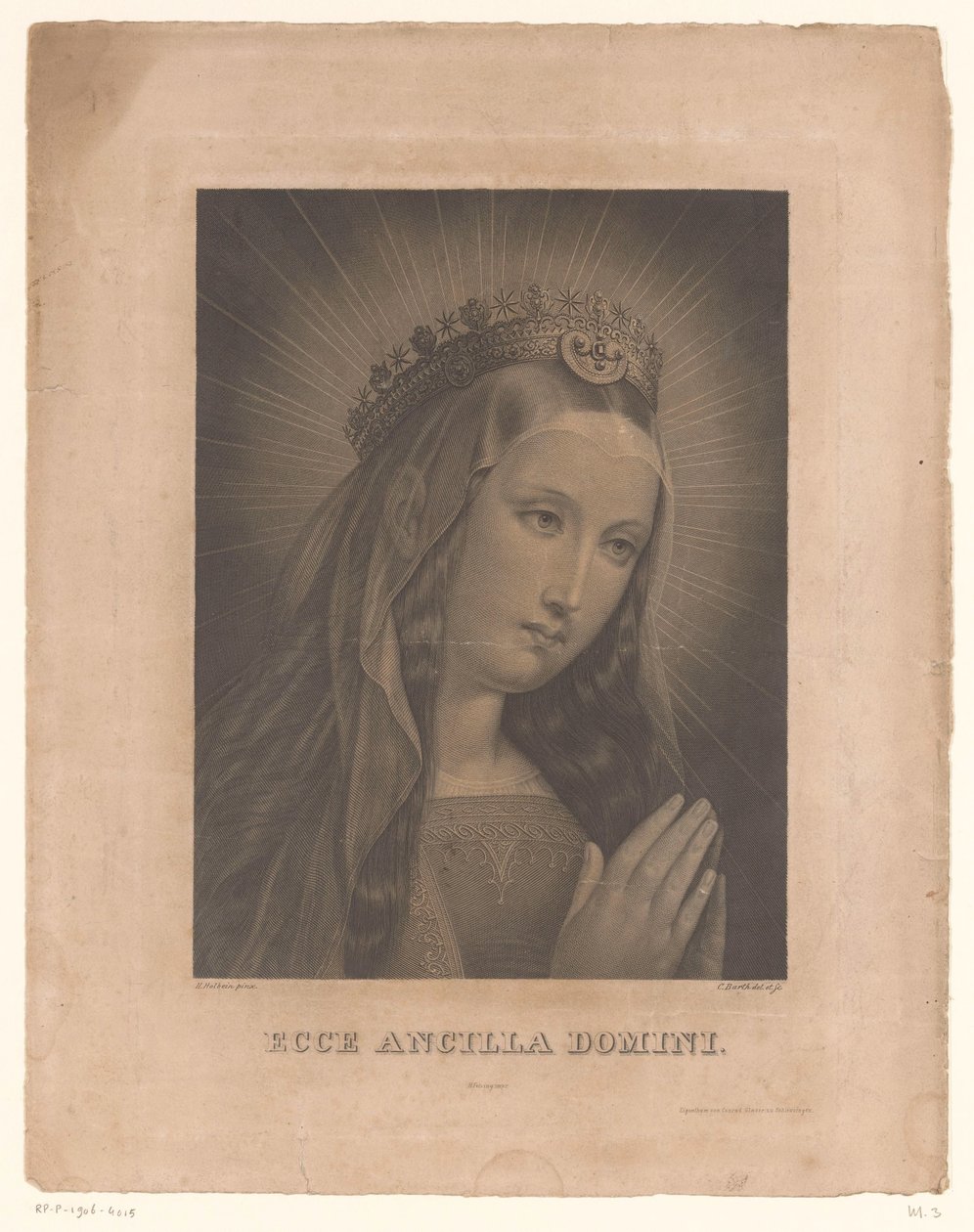 Maria kädessään Ecce ancilla domain (objektin nimi) tekijältä Karl Barth