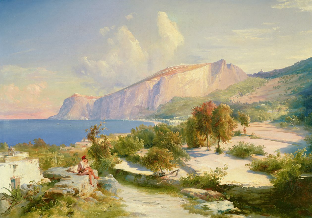 Marina Grande, Capri, n. 1829 tekijältä Carl Blechen