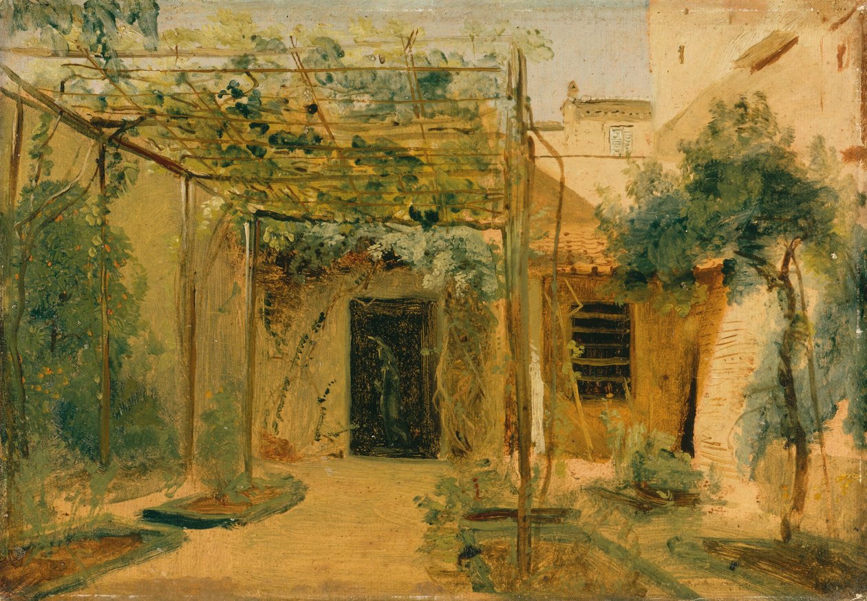Kuvanveistäjä Rudolf Schadowin ateljee, noin 1828-29 (öljy kartongille). tekijältä Karl Blechen