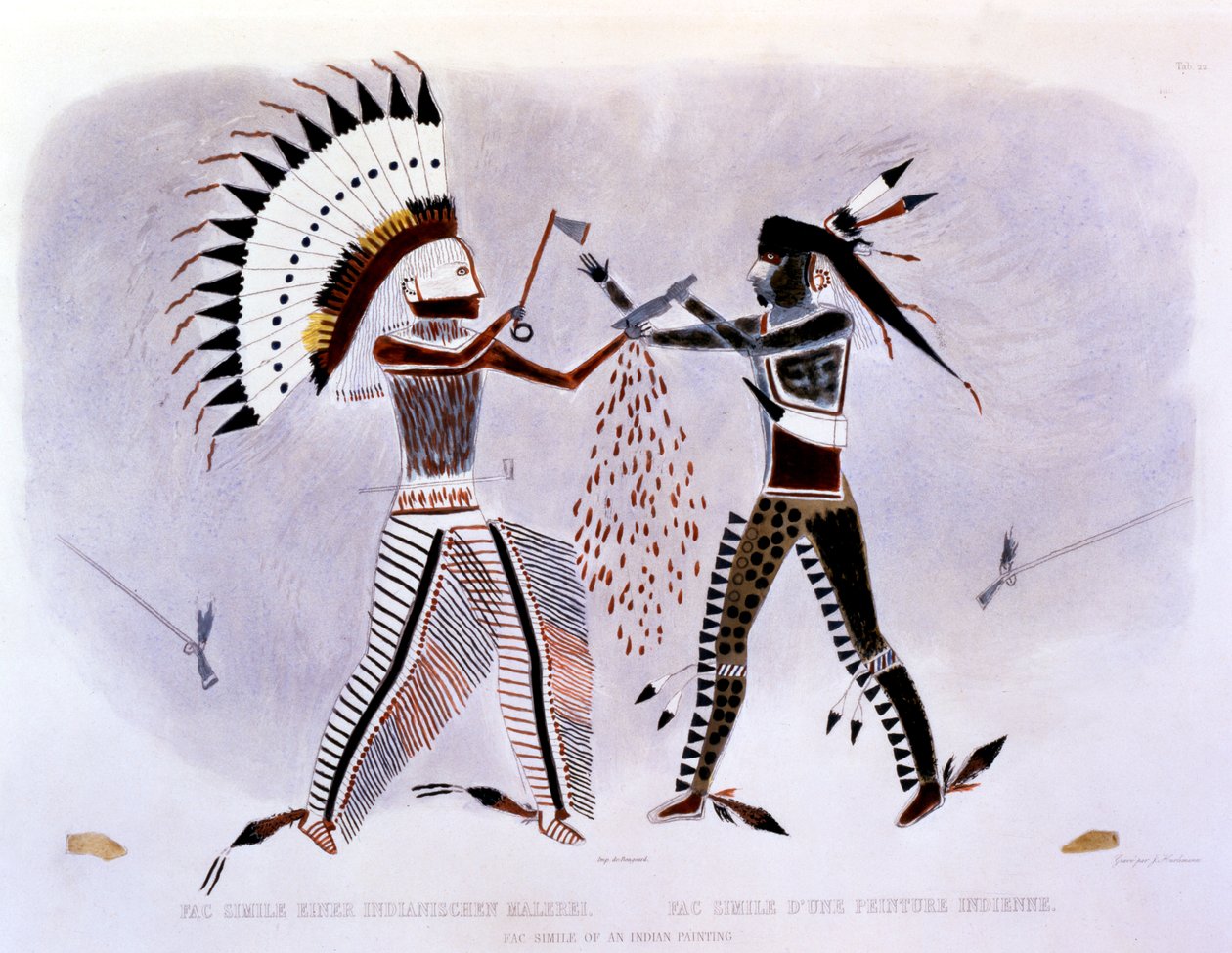Faksimile intialaisesta maalauksesta, 1843-44 tekijältä Karl Bodmer