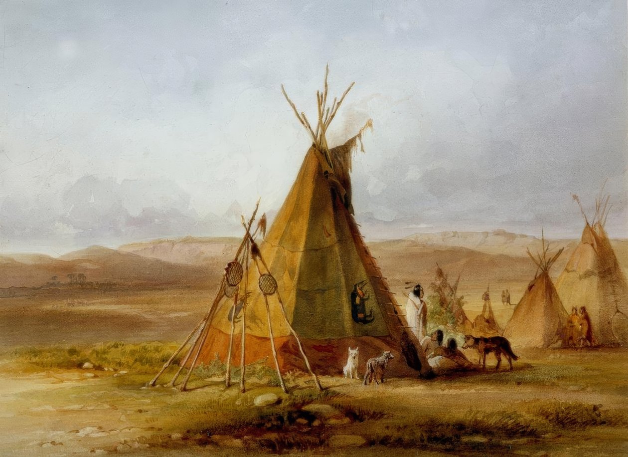 Assiniboin / Tipi / Karl Bodmer leiri tekijältä Karl Bodmer