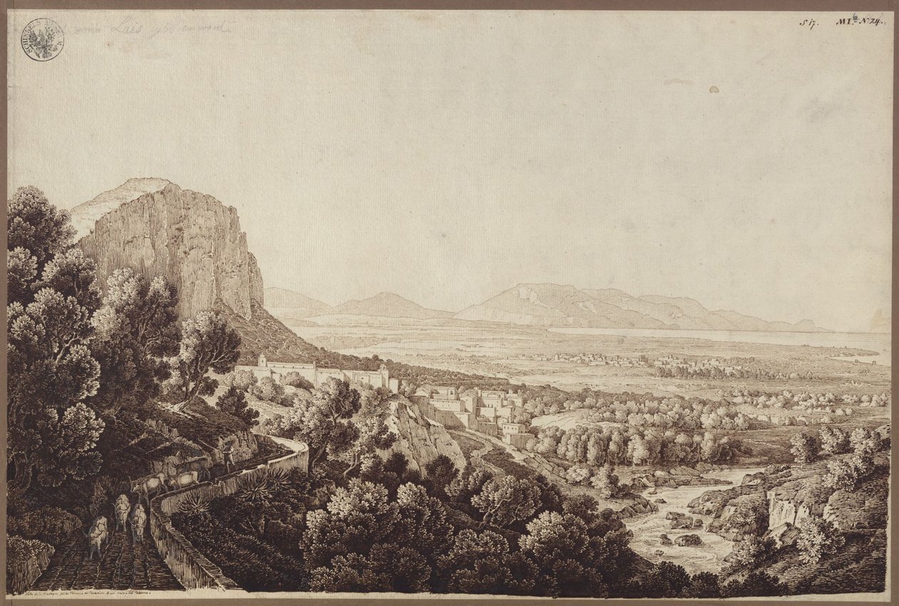 "Näkymä Partinicon laaksoon Sisiliassa" tekijältä Karl Friedrich Schinkel