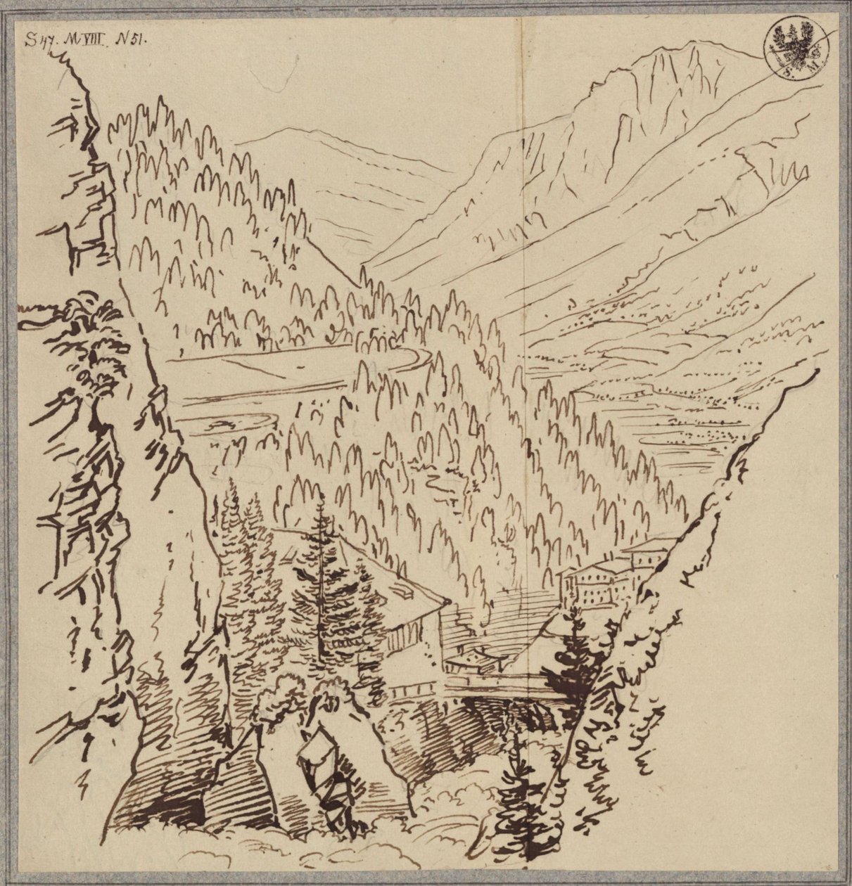 Näkymä Gasteinin laaksossa tekijältä Karl Friedrich Schinkel