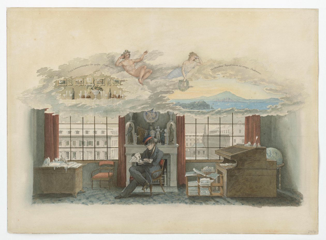 Berliini, Klosterstraße. Teollisuusinstituutti. Beuth virka-asunnossaan tekijältä Karl Friedrich Schinkel
