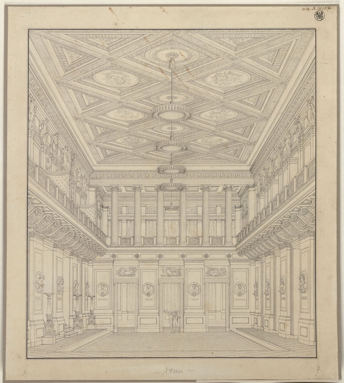 Berliini. Gendarmenmarktin teatteri, konserttisali tekijältä Karl Friedrich Schinkel