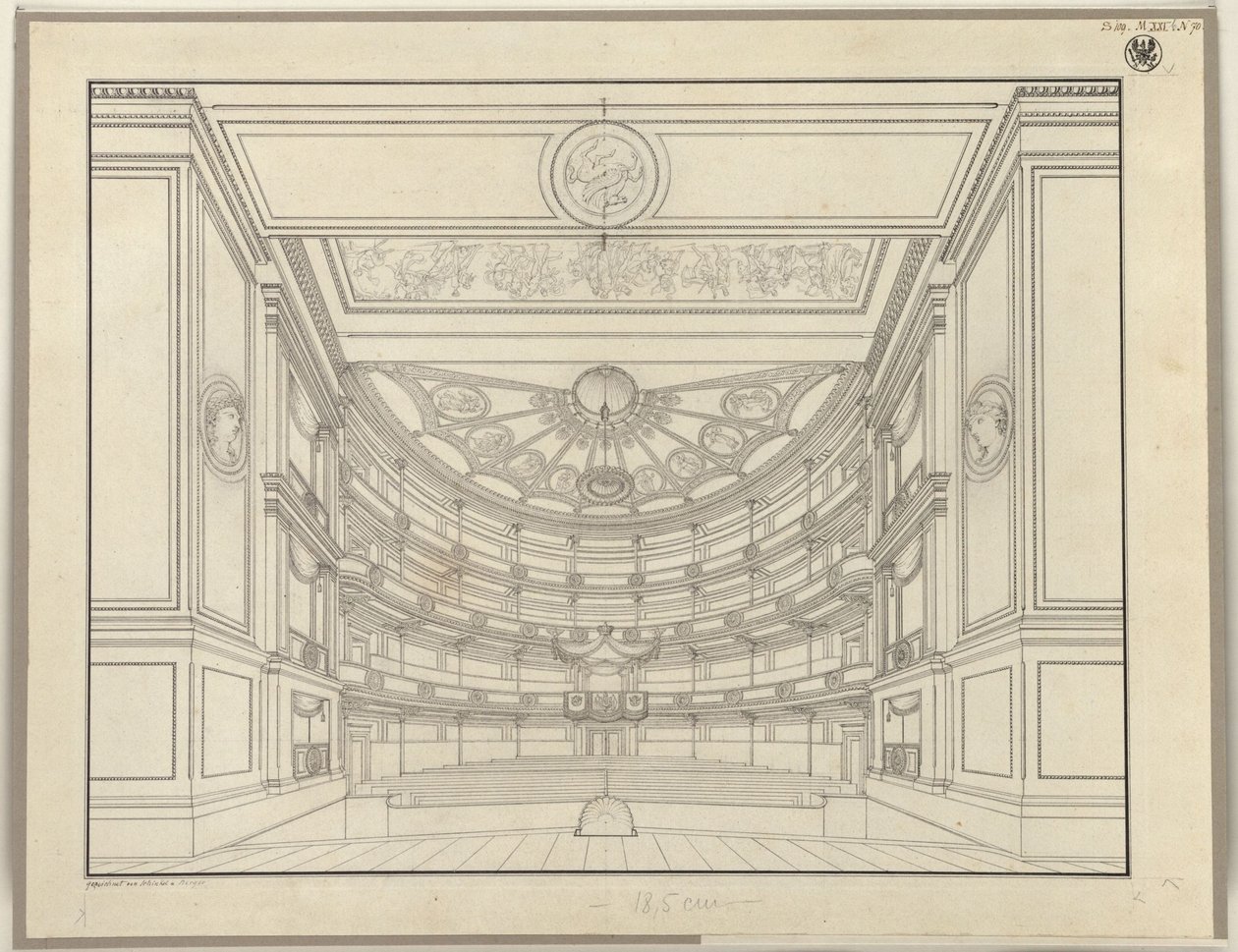Berliini. Gendarmenmarktin teatteri, katsomo tekijältä Karl Friedrich Schinkel