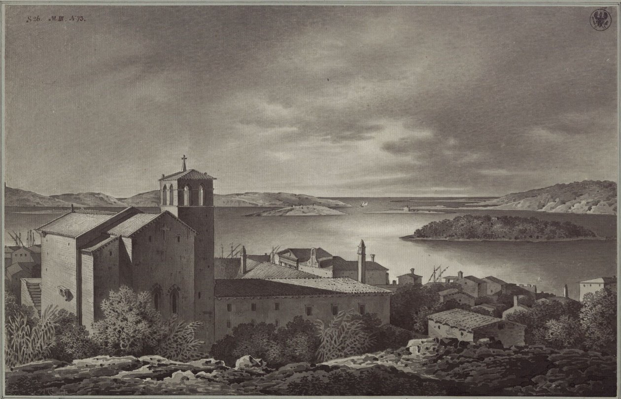 "Näkymä Polaan ja merelle" tekijältä Karl Friedrich Schinkel