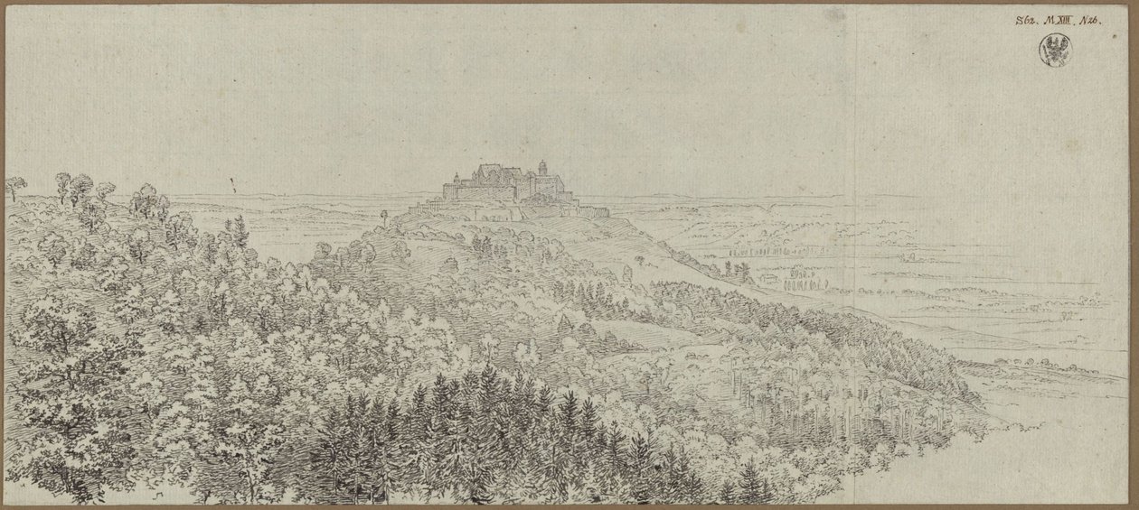 Näkymä Veste Coburgiin pohjoisesta tekijältä Karl Friedrich Schinkel