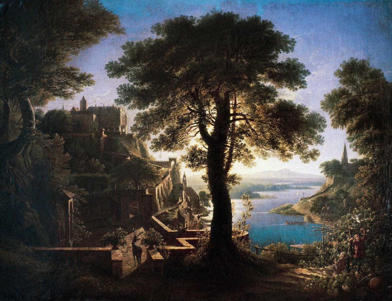 Linna joen rannalla tekijältä Karl Friedrich Schinkel