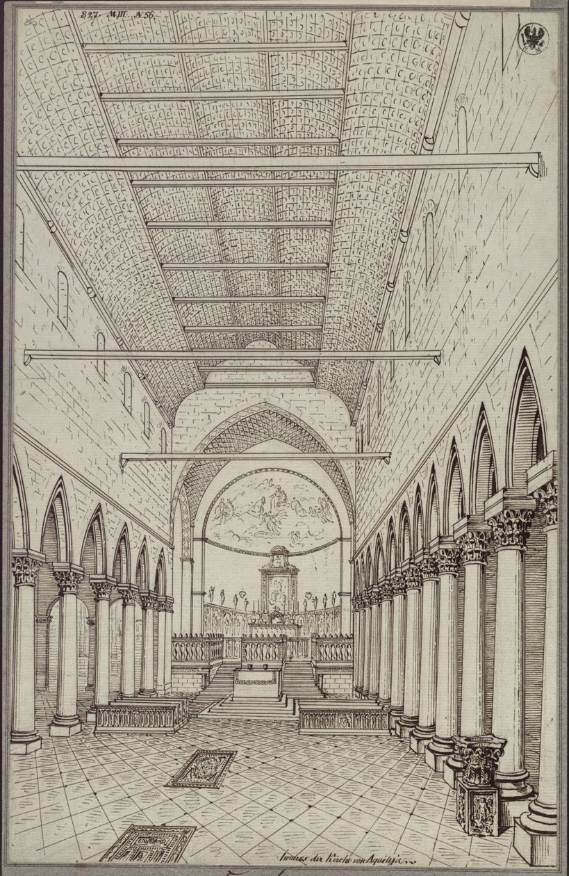 Aquileian katedraalin sisätila tekijältä Karl Friedrich Schinkel
