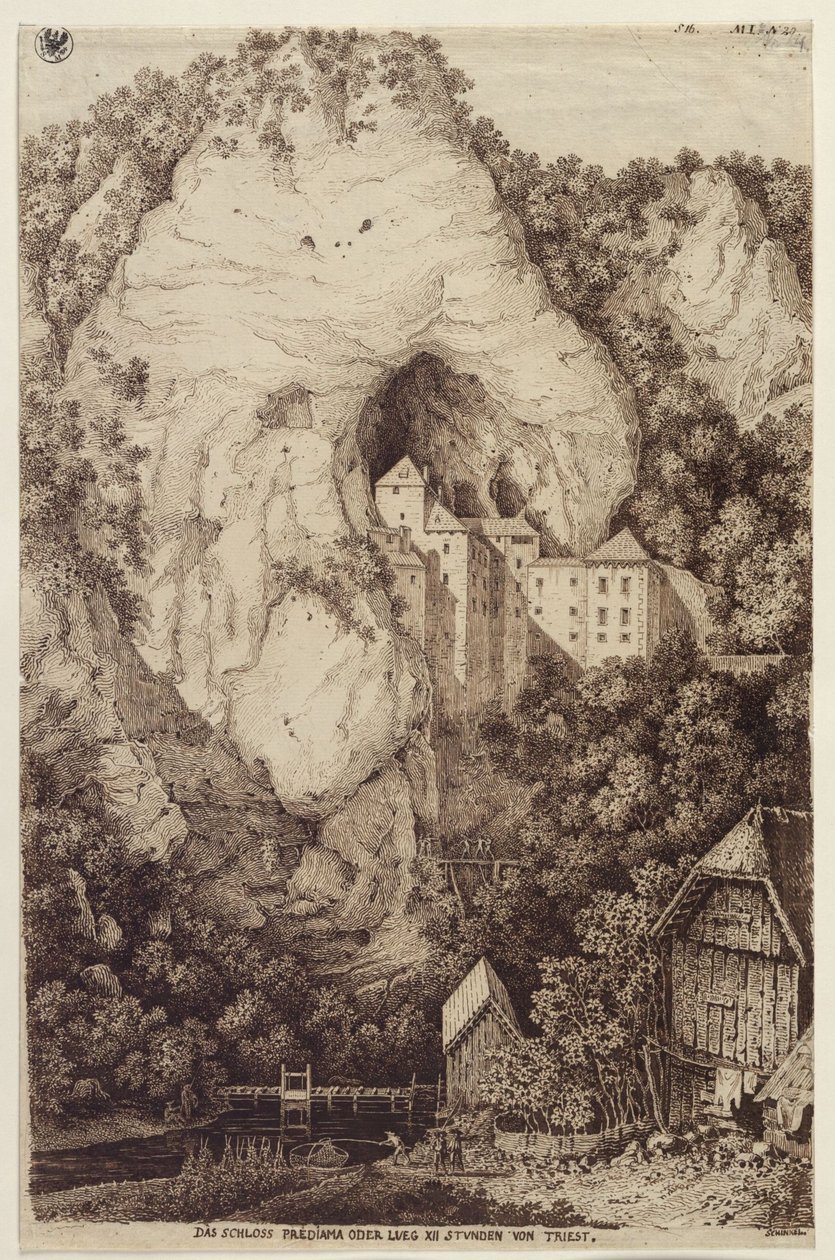 "Prediaman eli Luegin linna XII tunnin matkan päässä Triestestä" tekijältä Karl Friedrich Schinkel