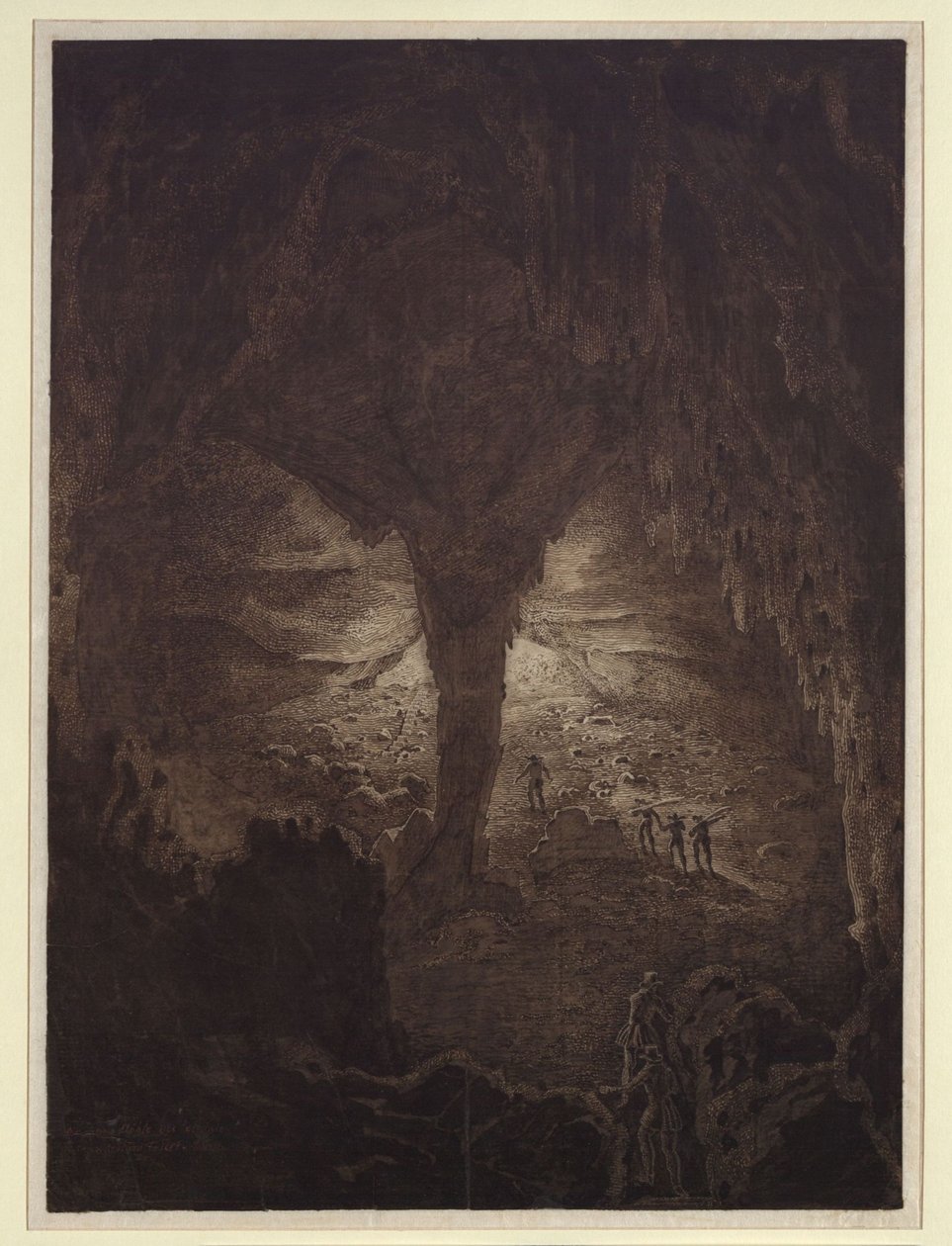 Suuri luola Corgnialessa Kranissa tekijältä Karl Friedrich Schinkel