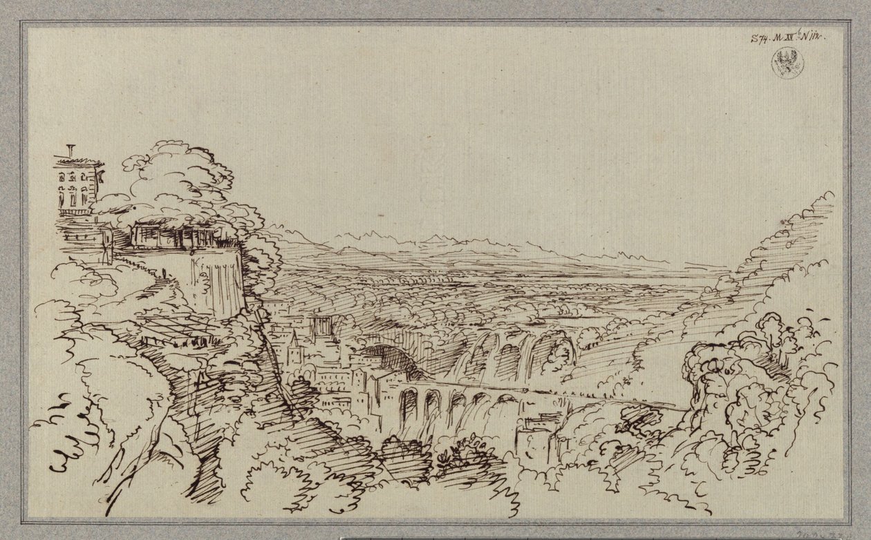 Kaupunki, jonka sijainti muistuttaa Tivolia tekijältä Karl Friedrich Schinkel