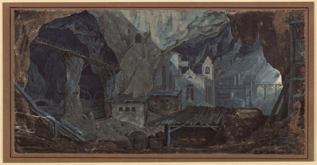 Rautakaivos Kataloniassa. Sisäkuva tekijältä Karl Friedrich Schinkel