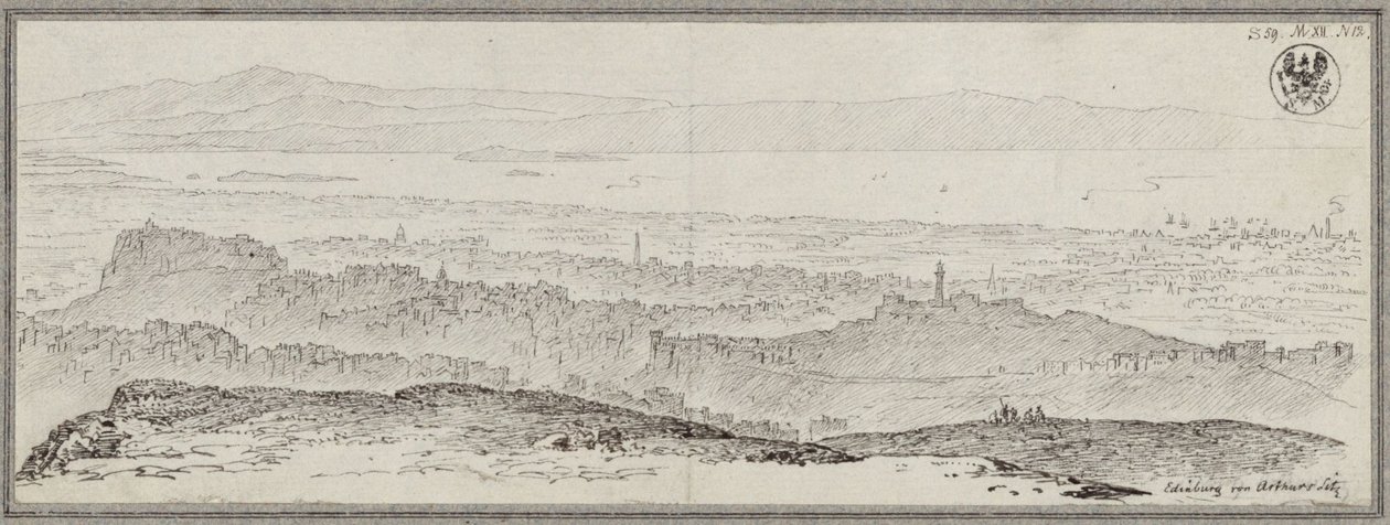 Yleiskuva Edinburghista tekijältä Karl Friedrich Schinkel