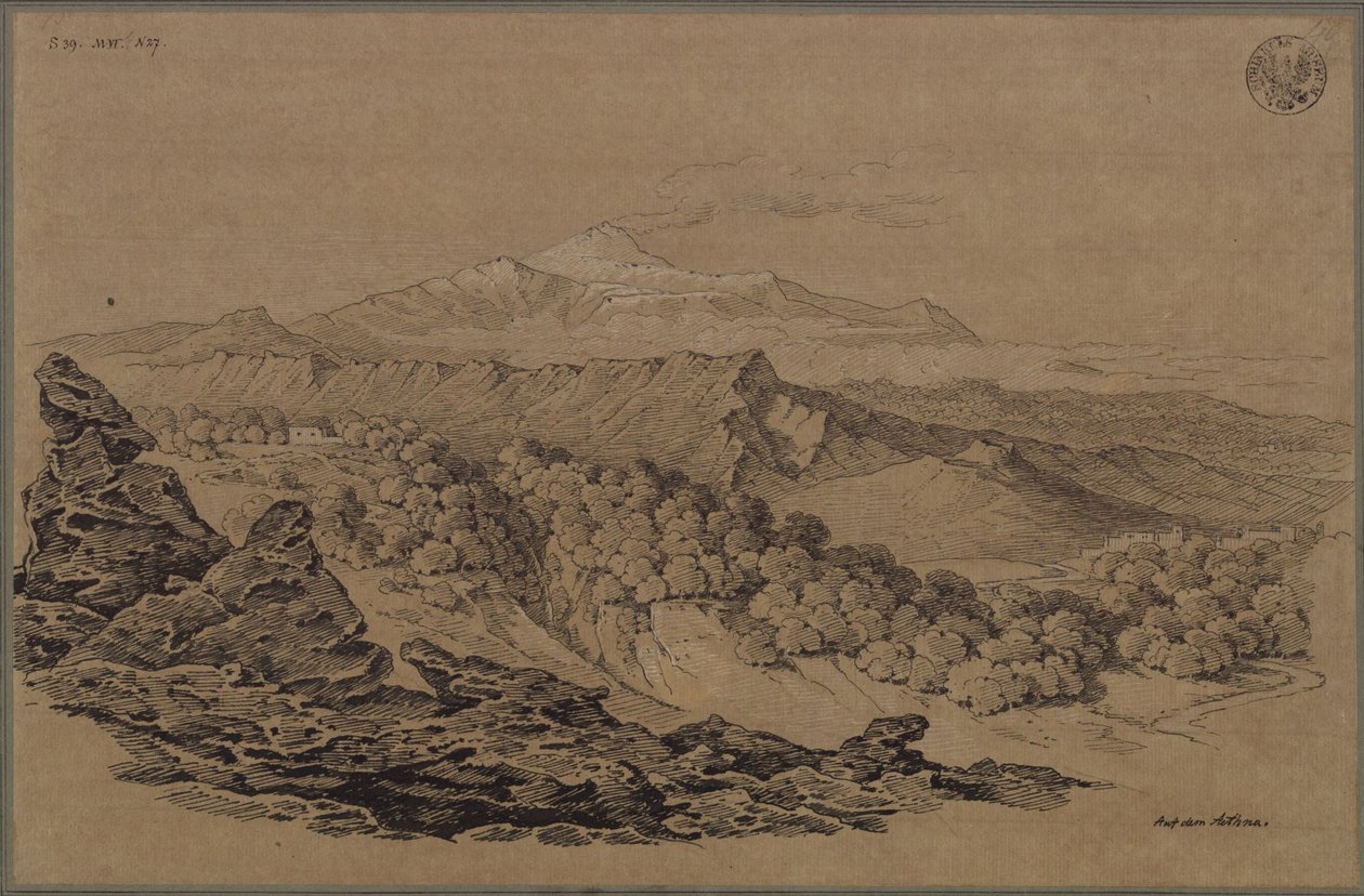 "Piirretty Ätnan metsäalueella" tekijältä Karl Friedrich Schinkel