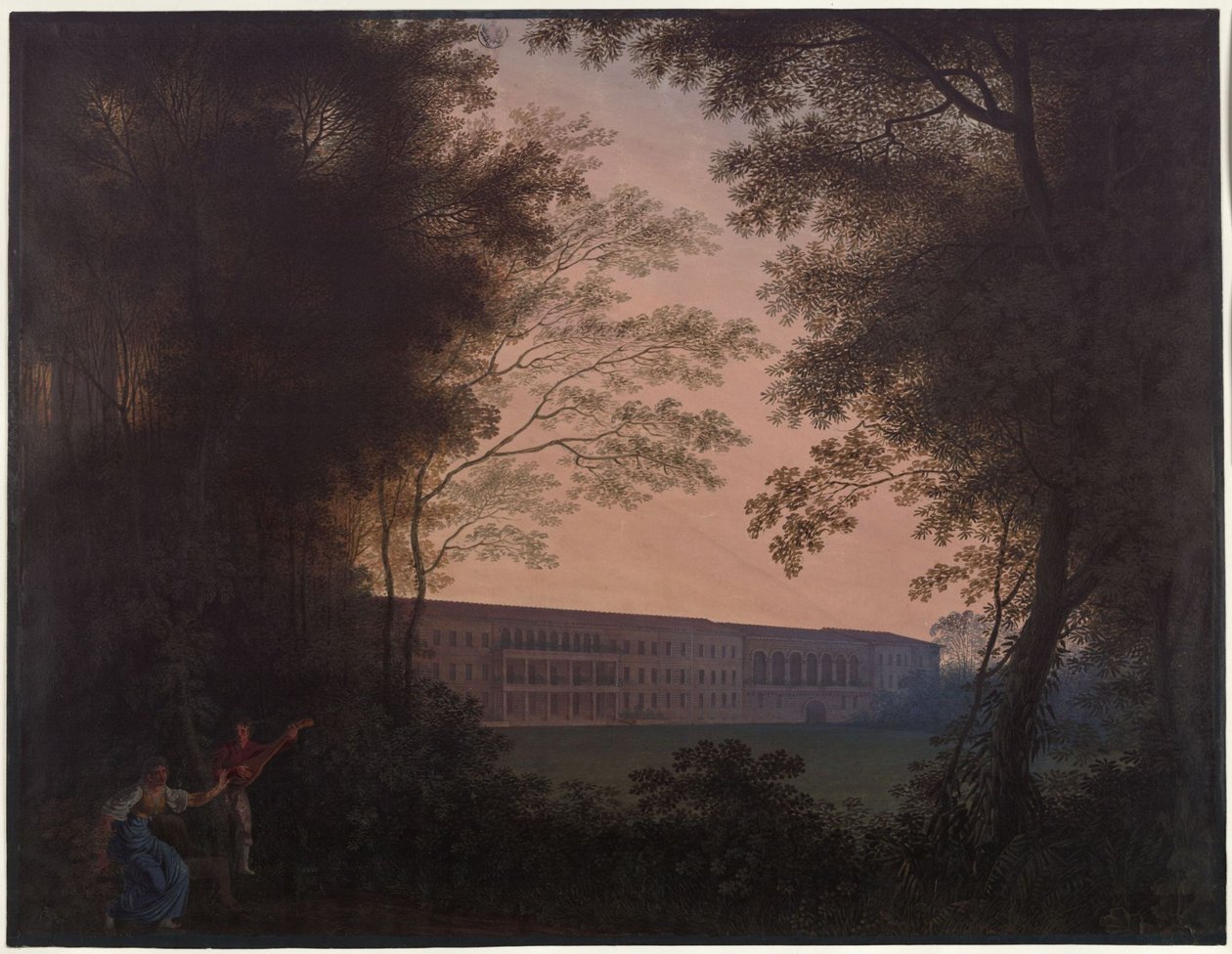 Köstritz. Linna. Näkymä puutarhan puolelta tekijältä Karl Friedrich Schinkel