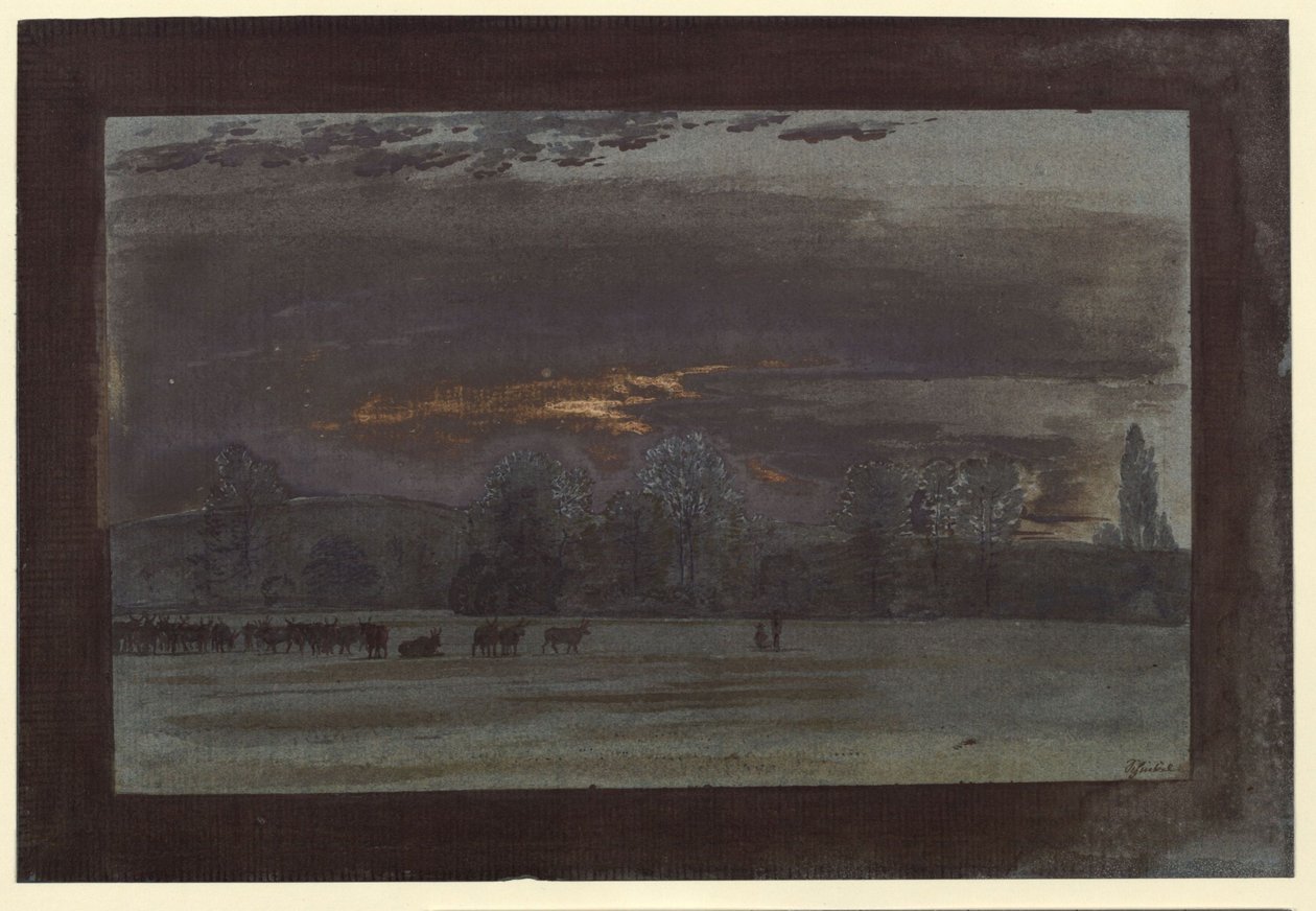Maisema ja nautakarja tekijältä Karl Friedrich Schinkel