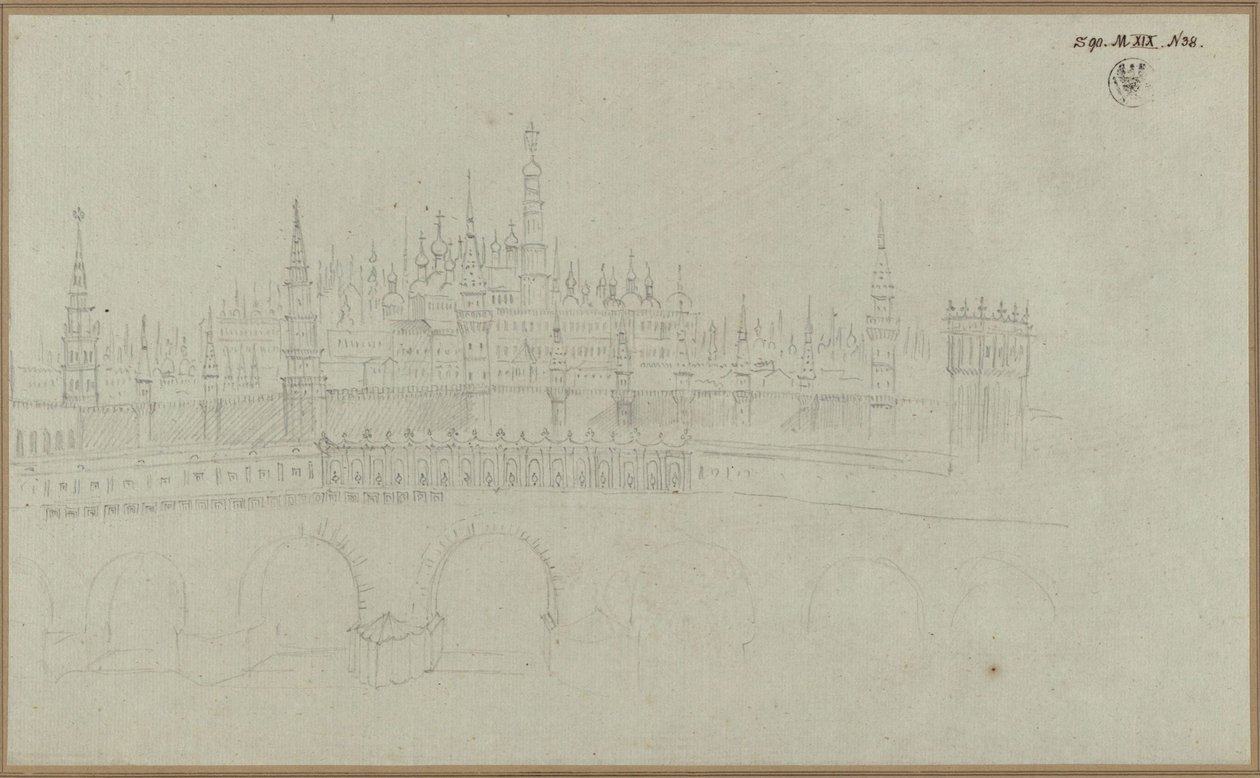 Moskova. Näkymä Kremlistä tekijältä Karl Friedrich Schinkel