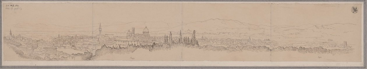 Panoraamanäkymä Firenzeen ja Fiesoleen tekijältä Karl Friedrich Schinkel