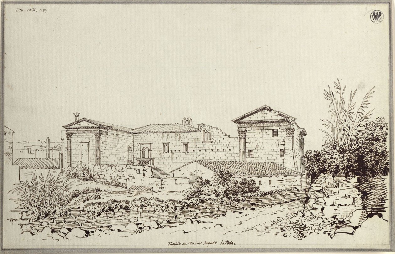 "Augustus-temppelin takapuoli Polassa" tekijältä Karl Friedrich Schinkel