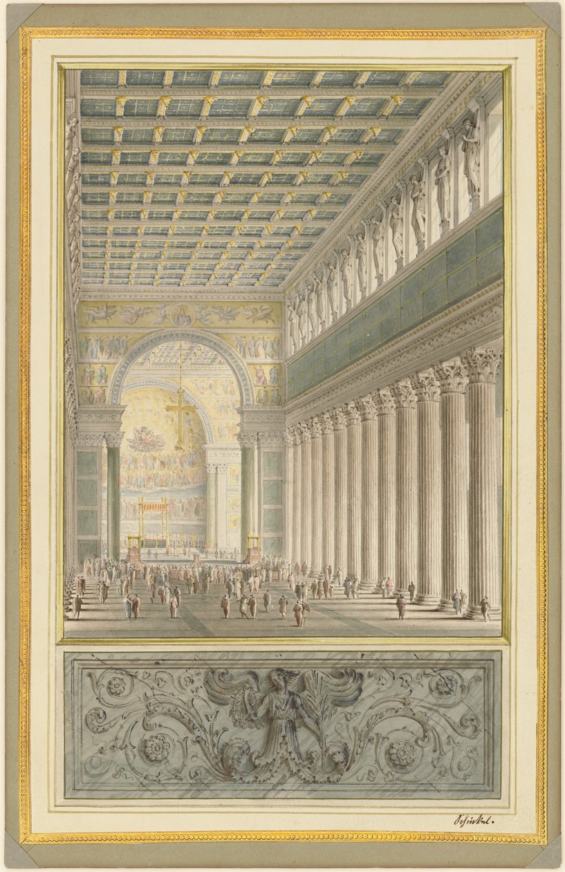 Berliinin katedraalin nave, apse ja risteys tekijältä Karl Friedrich Schinkel