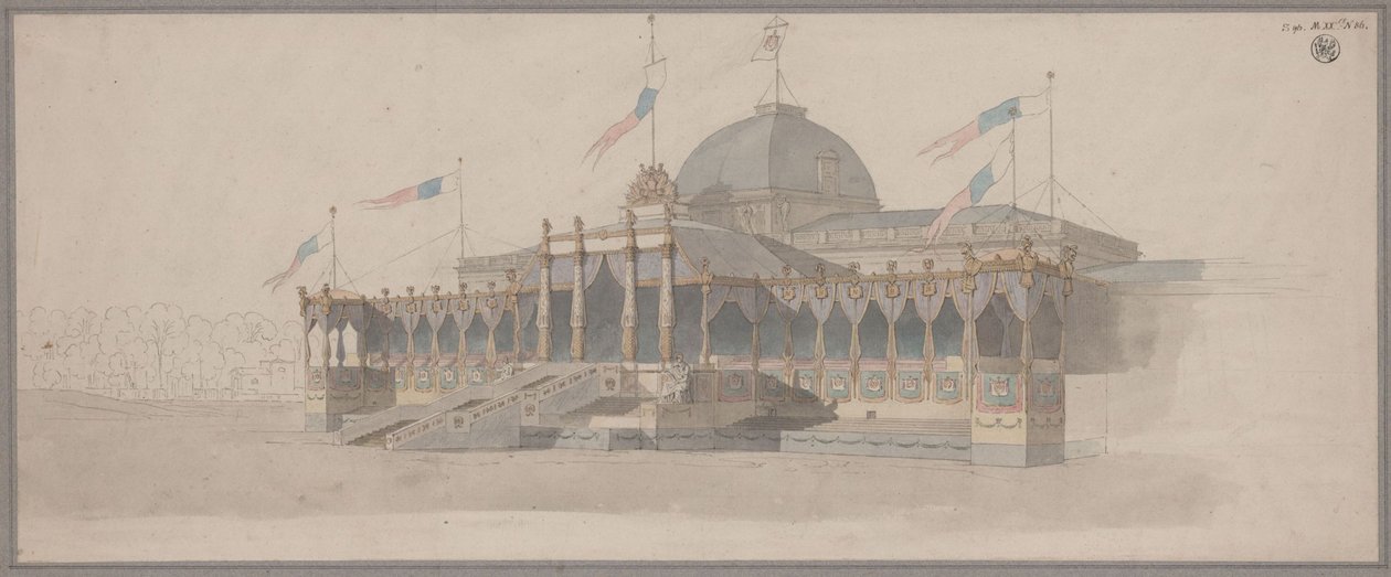 Teltta legioonan kotkien juhlallista luovutustilaisuutta varten Mars-kentällä Pariisissa 5. joulukuuta 1804 tekijältä Karl Friedrich Schinkel