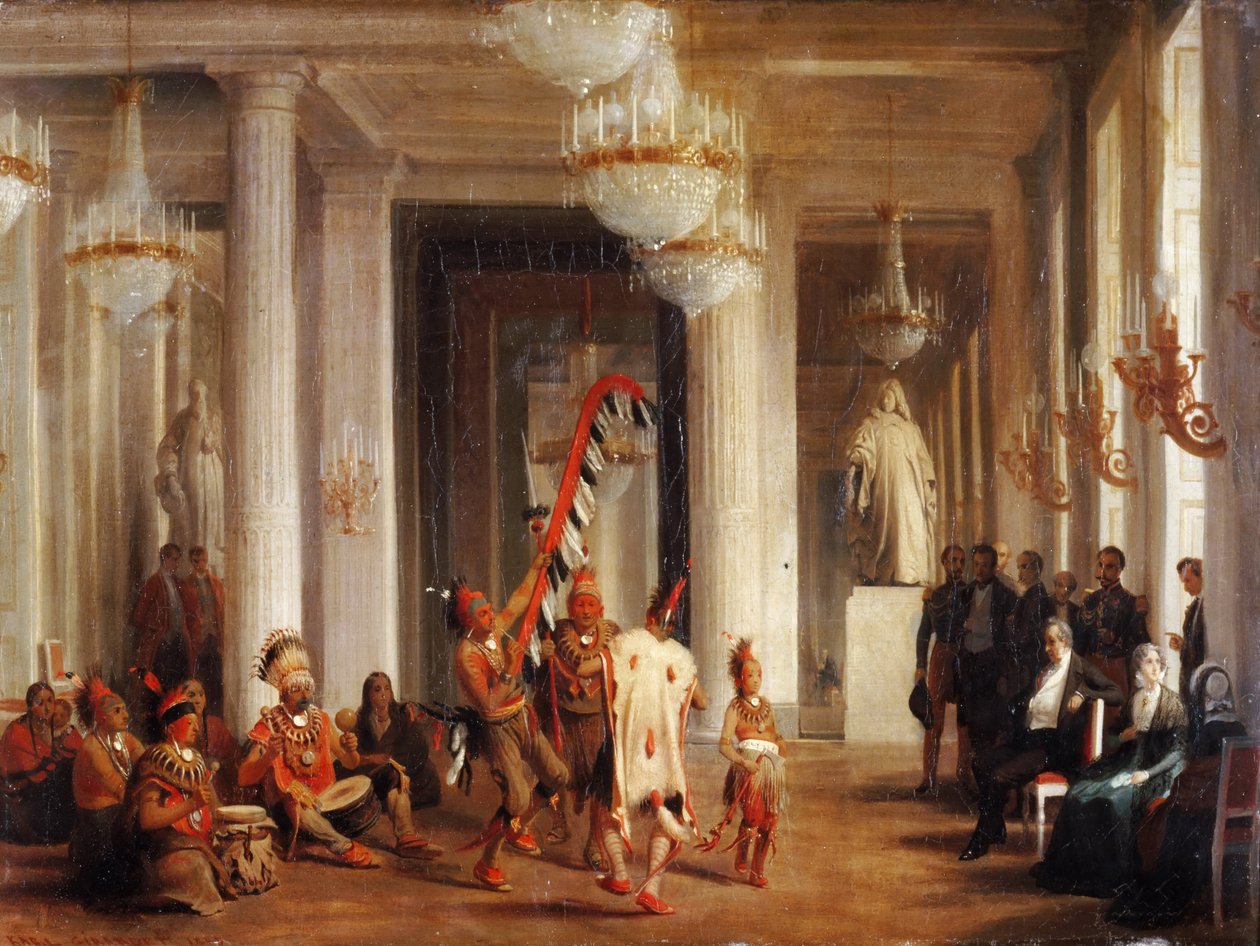 Iowan intiaanien tanssia Salon de la Paixissa Tuileries