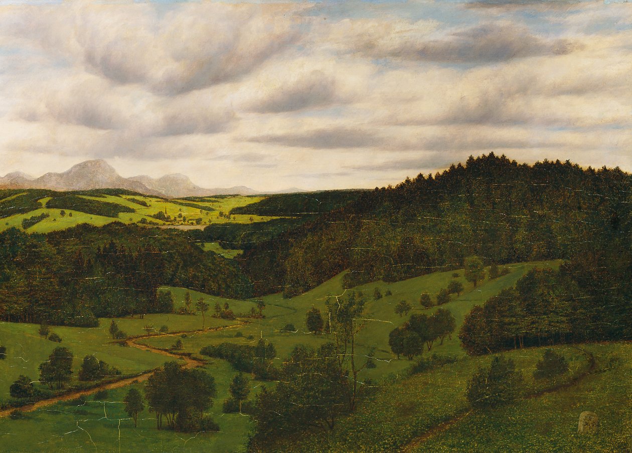 Ylä-Baijerin maisema lähellä Schliersee ja Wendelstein tekijältä Karl Haider