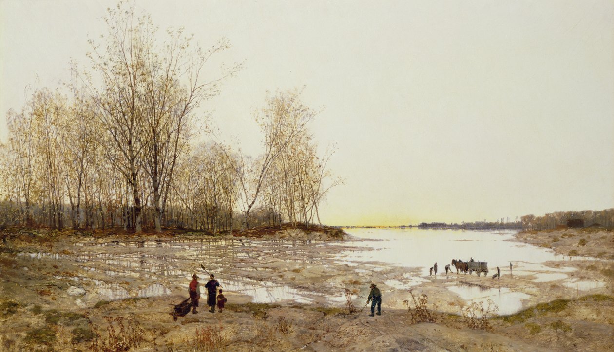 A Flooded Wooded Landscape, n. 1875-1880 (öljy kankaalle) tekijältä Karl Heffner