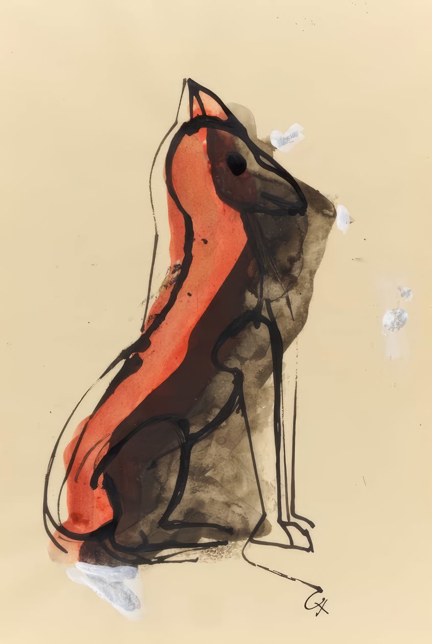 Myyttinen eläin - punainen tekijältä Karl Hofer