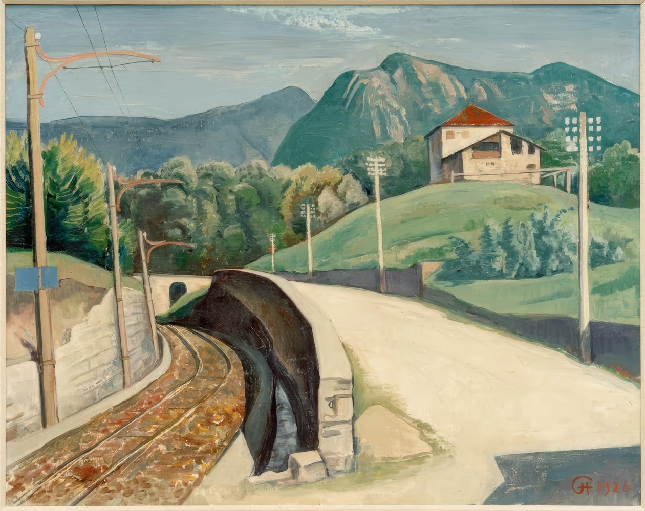 Maisema Cappellan lähellä Graubündenissä tekijältä Karl Hofer