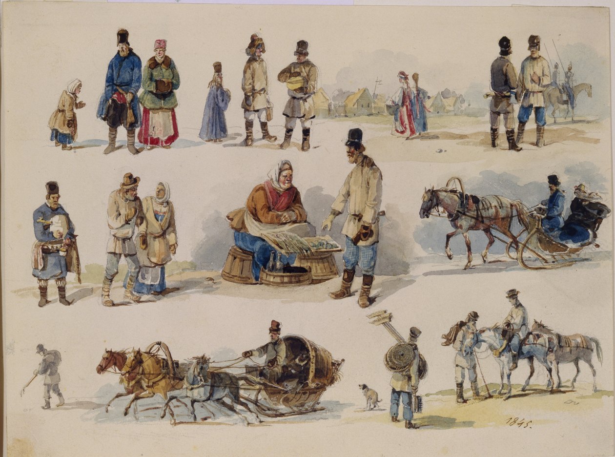 Venäjän kansantyypit, 1845 tekijältä Karl Ivanovich Kolmann