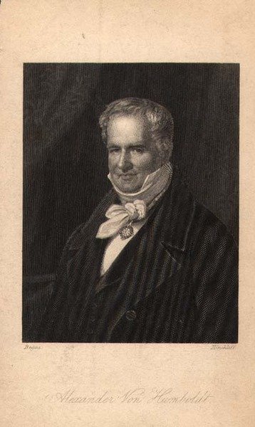 Alexander von Humboldt (1769-1859), kaiverrus Hinchliff (litho) tekijältä Karl Joseph (after) Begas