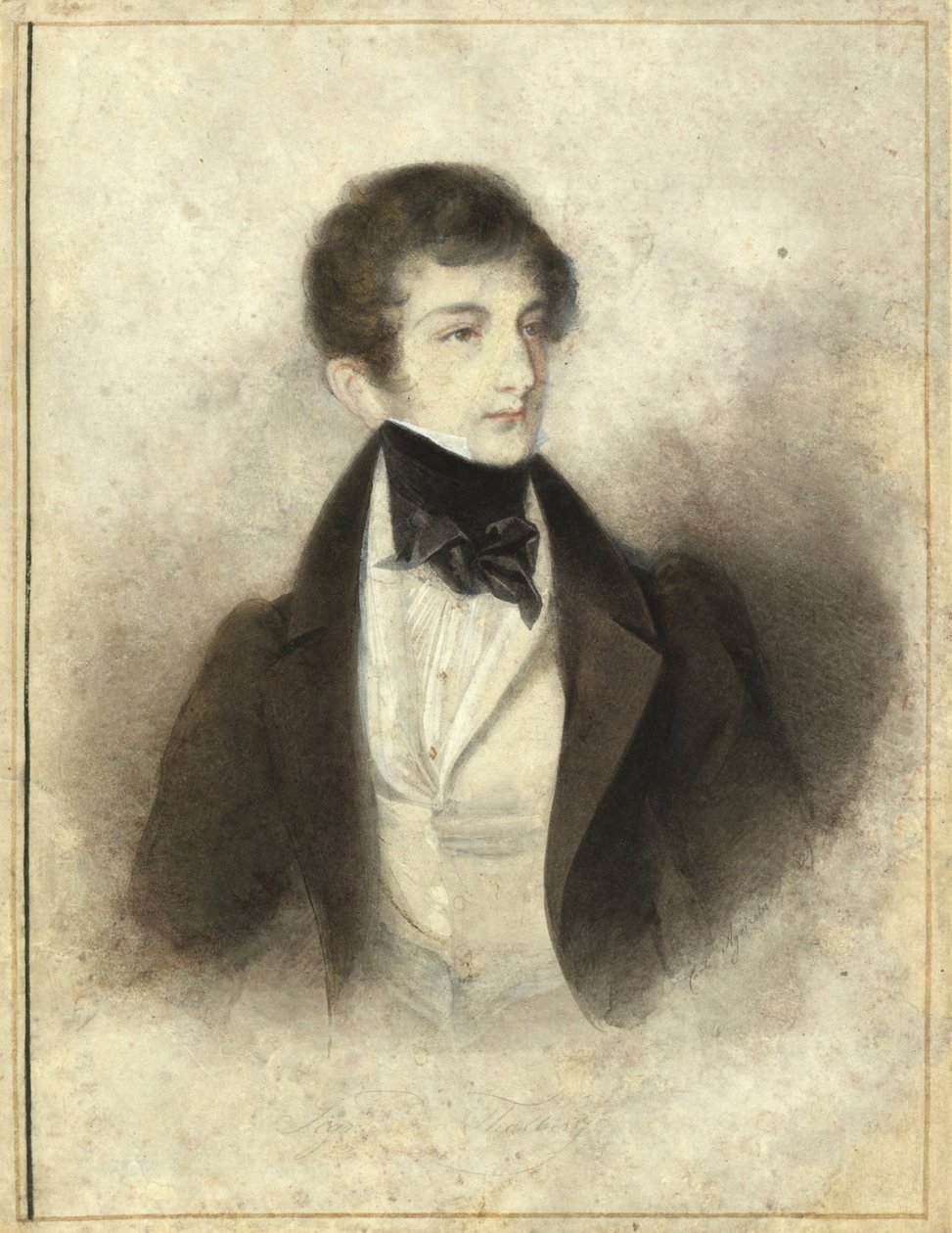 Pianisti ja säveltäjä Sigismund Thalbergin muotokuva 1812-1871, 1829. tekijältä Karl Joseph Aloys Agricola