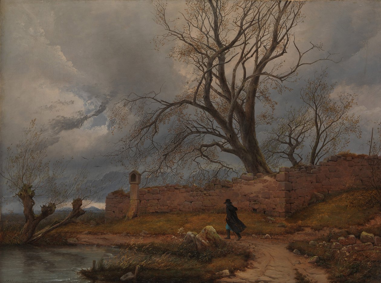 Vaeltaja myrskyssä, 1835 tekijältä Karl Julius Von Leypold