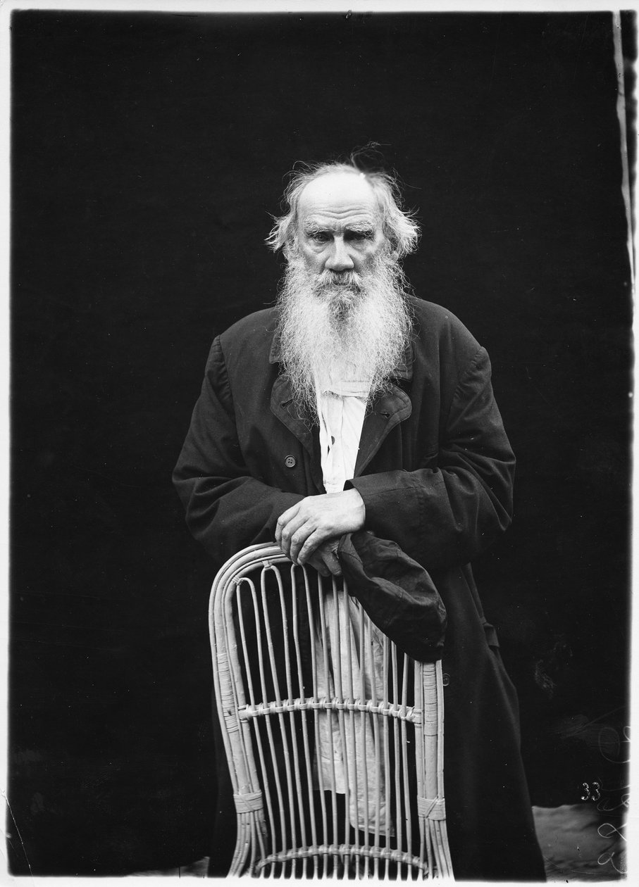 Leo Tolstoi, noin 1908 (s/w-kuva) tekijältä Karl Karlovich Bulla