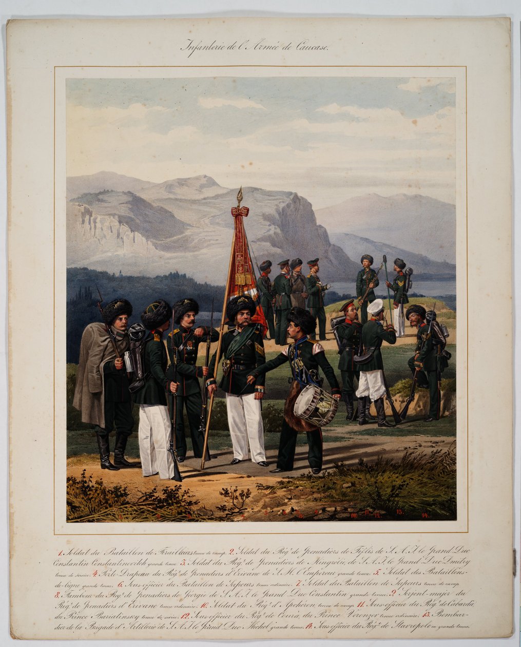 Venäjän Kaukasuksen armeijan jalkaväki, 1867 tekijältä Karl Karlovich Piratsky