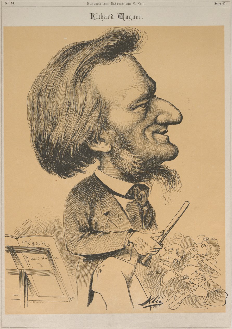 Richard Wagner kapellimestaripöydässä, 1873. tekijältä Karl Klic