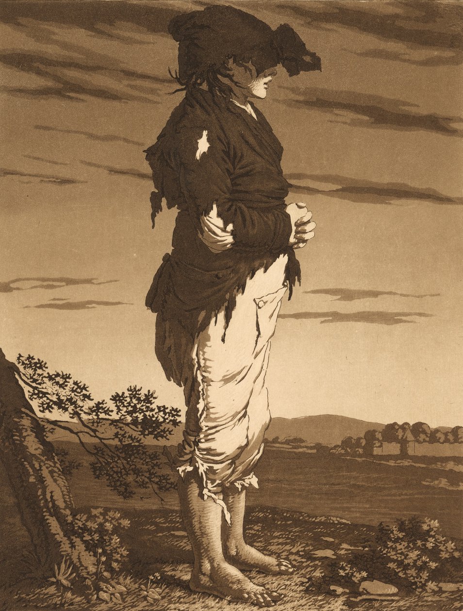 Nuoret kerjäläiset, n. 1800 . tekijältä Karl Ludwig Bernhard Buchhorn