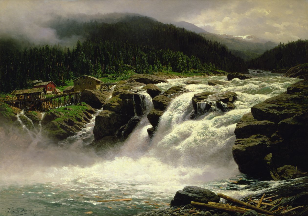 Norjan vesiputous, Loforissa Valdersissa, 1905 tekijältä Karl Paul Themistocles von Eckenbrecher