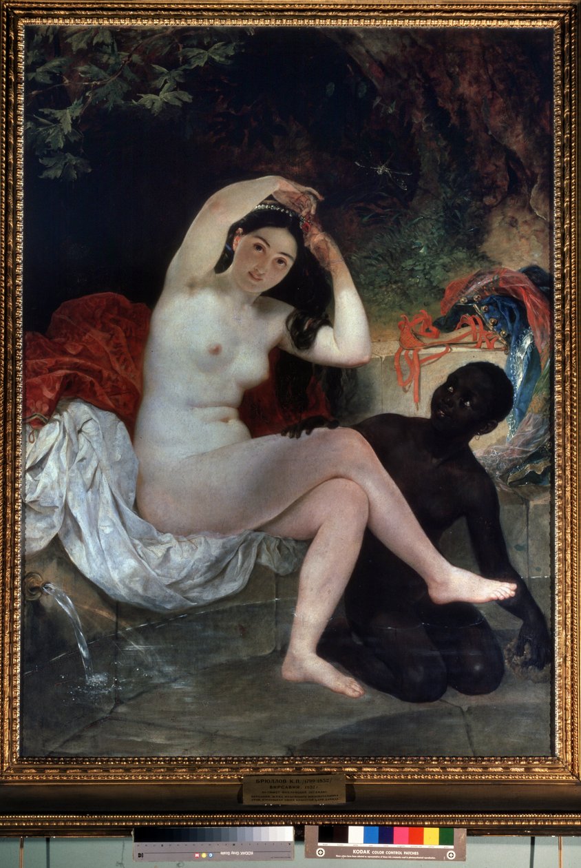 ""Bethsabee au bain"" (Uima Bathsheba) Peinture de Karl Pavlovich Briullov (Brioullov) (1799-1852) 1832 Venäjän valtionmuseo, Pietari, Venäjä tekijältä Karl Pavlovich Bryullov