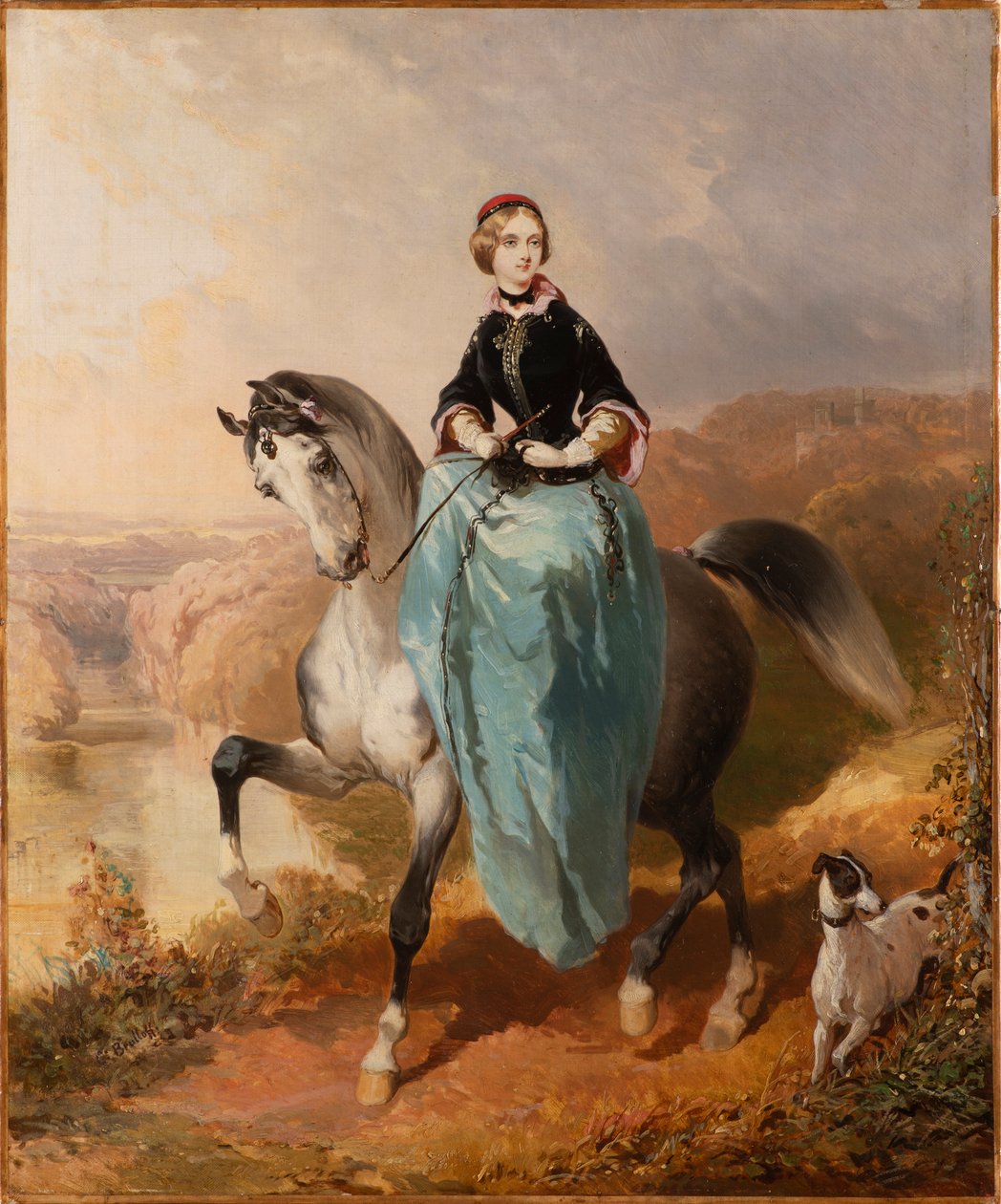 Ratsunainen koiran kanssa, n. 1850. tekijältä Karl Pavlovich Bryullov