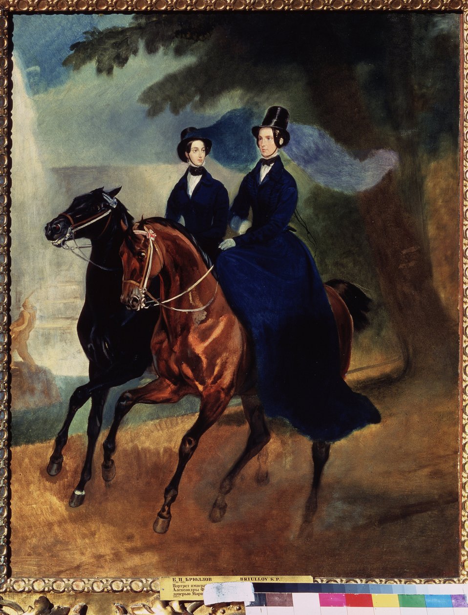 Muotokuva keisarinna Aleksandra Fodorovnasta (1798-1860) tyttärensä kanssa (Keisarinna Aleksandra Fjodorovnan muotokuva tyttärensä kanssa) Karl Pavlovich Briullovin (Bryullov) maalaus (1799-1852) - Öljy kankaalle tekijältä Karl Pavlovich Bryullov