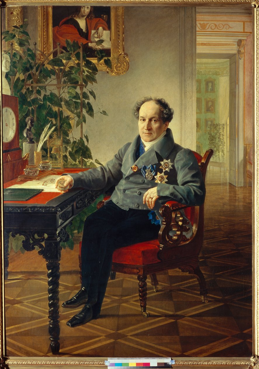 Prinssi Aleksanteri Nikolajevitš Golitsynin (1773-1844) muotokuva (Prinssi Aleksandr Nikolajevitš Golitsynin (1773-1844) muotokuva - Karl Briullovin (Bryullov) maalaus (1799-1852) tekijältä Karl Pavlovich Bryullov