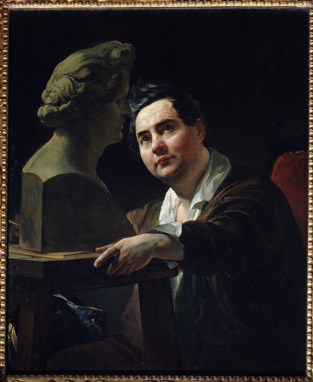 ""Muotokuva kuvanveistäjä Ivan Vitalin (1794-1855)"" Maalaus: Karl Briullov (Bryullov) (1799-1852) 1836-1837 Valtion Tretjakovin galleria, Moskova tekijältä Karl Pavlovich Bryullov